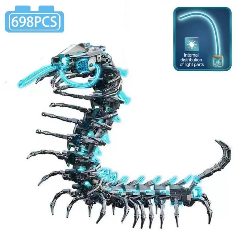 Ideas Series Mechanical Centipede Building Block High-Tech Mechanical Insect Model Bricks Toys For Boy Xmas Gift With Led MOC