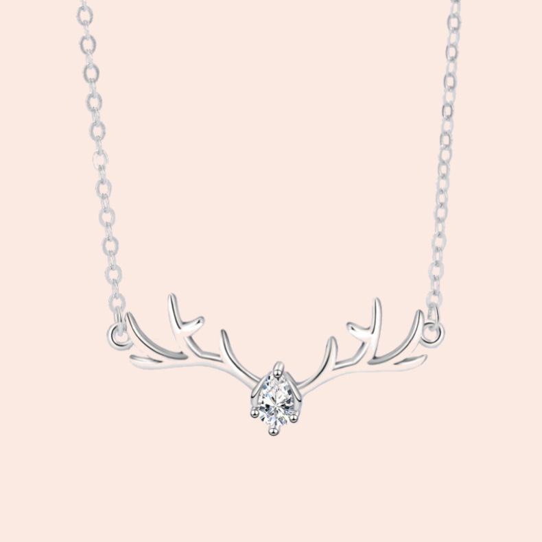 Yilu You Necklace Women Japanese and Korean Simple Personality Student Mori Title Small Elk Antler Pendant Necklace