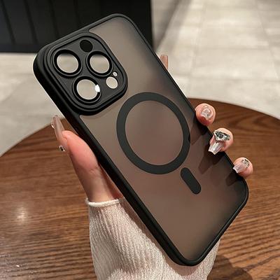 Luxury Magnetic Wireless Charge For Magsafe Phone Case For iPhone 15 14 13 12 11 Pro Max Plus Matte Shockproof Soft Bumper Cover