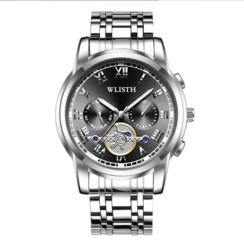WLISTH Men s Light Luxury Business Watch: Large Dial, Steel Band, Waterproof, Luminous, Trendy Design