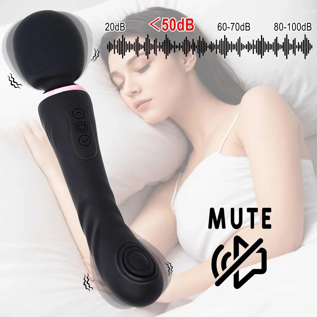 Double Ended AV Vibrator G Spot Magic Wand Clitoris Stimulator G Spot Dildo 10 Modes Strong Massager Female Sex Toys Adult Goods