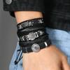 Cross-border New Punk Style Cross and Skull Bracelet, Men's Fashion Imitation Leather Wolf Head Accessories
