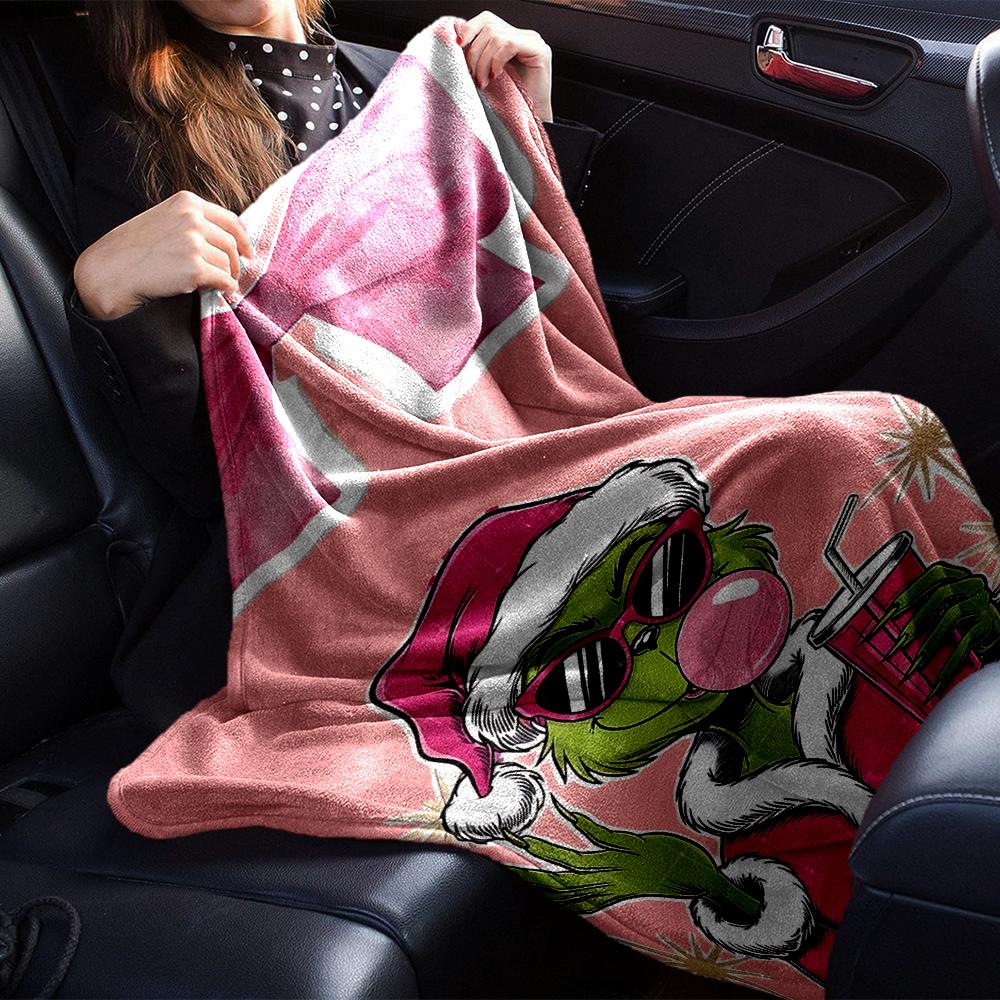 Couverture Célébration de Noël Grinch Couverture Douce pour Maison Chambre à Coucher Lit Canapé Voyage Bureau Couverture de Noël Unie