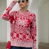 Women Christmas Sweater Long Sleeve  Christmas Tree Knitting Sweater Tops