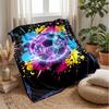 Futuristic Soccer Ball Art 4 Theme Blanket Lightweight Warm Flannel Blanket Decorative Throw Blanket for Home Decoration