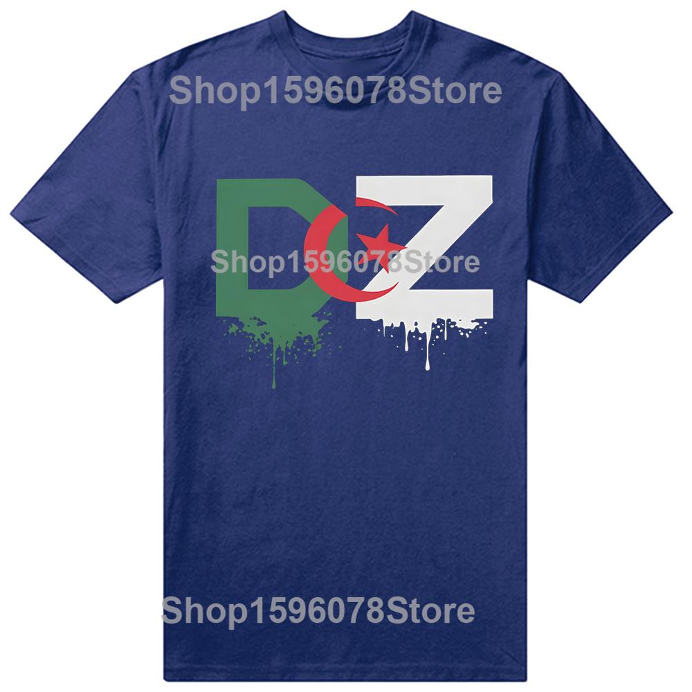 Vintage T Shirt Summer DZ Algeria Algerian Flag Novelty T Shirts Cotton Tshirt for Unisex Y2K Basic Hot Sale Short Sleeve Tops S