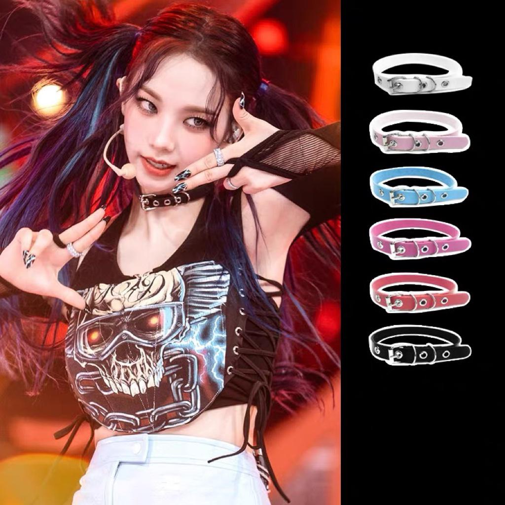 

Лю Чжи Минь Чокер с заклепками: Y2K Джексон Ии Острая Девушка JK Сладкая и Темная Лолита Панк Ожерелье