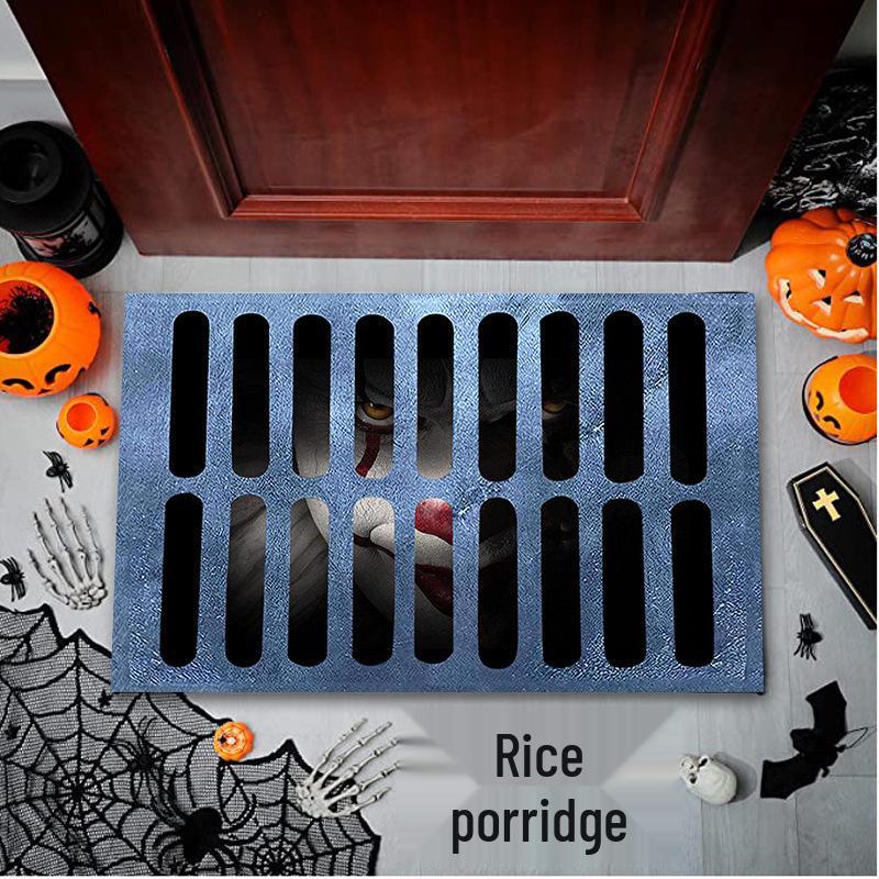 American Halloween Clown Crystal Velvet Doormat - Dirt & Wear Resistant Home Decor