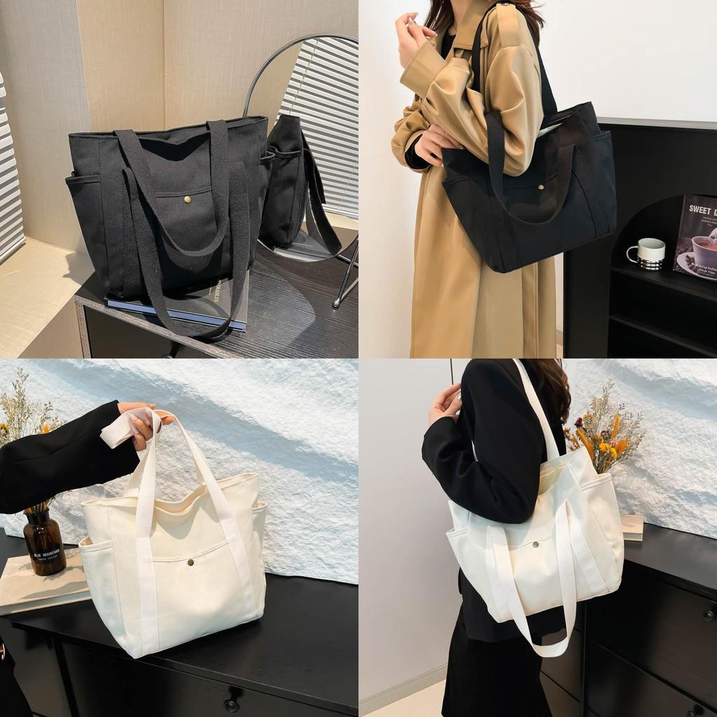 Spacious Canvas Tote Bag For Work And Leisure Stylish Commuter Must-have Accessory