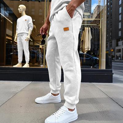 Men's Loose and Simple Casual Sports Commuting Sweatpants with the Same Texture Pattern At the Counter