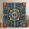 Room Darkening Mandala Curtain Vintage Tribal Exotic Floral Window Curtains Drapes Southwestern Colorful Retro Flower Bohemian Polyester Washable