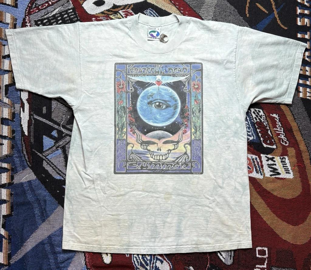 Vintage Grateful Dead Shirt EYES OF THE WORLD Liquid Blue Large GDM 1997 SUMMER