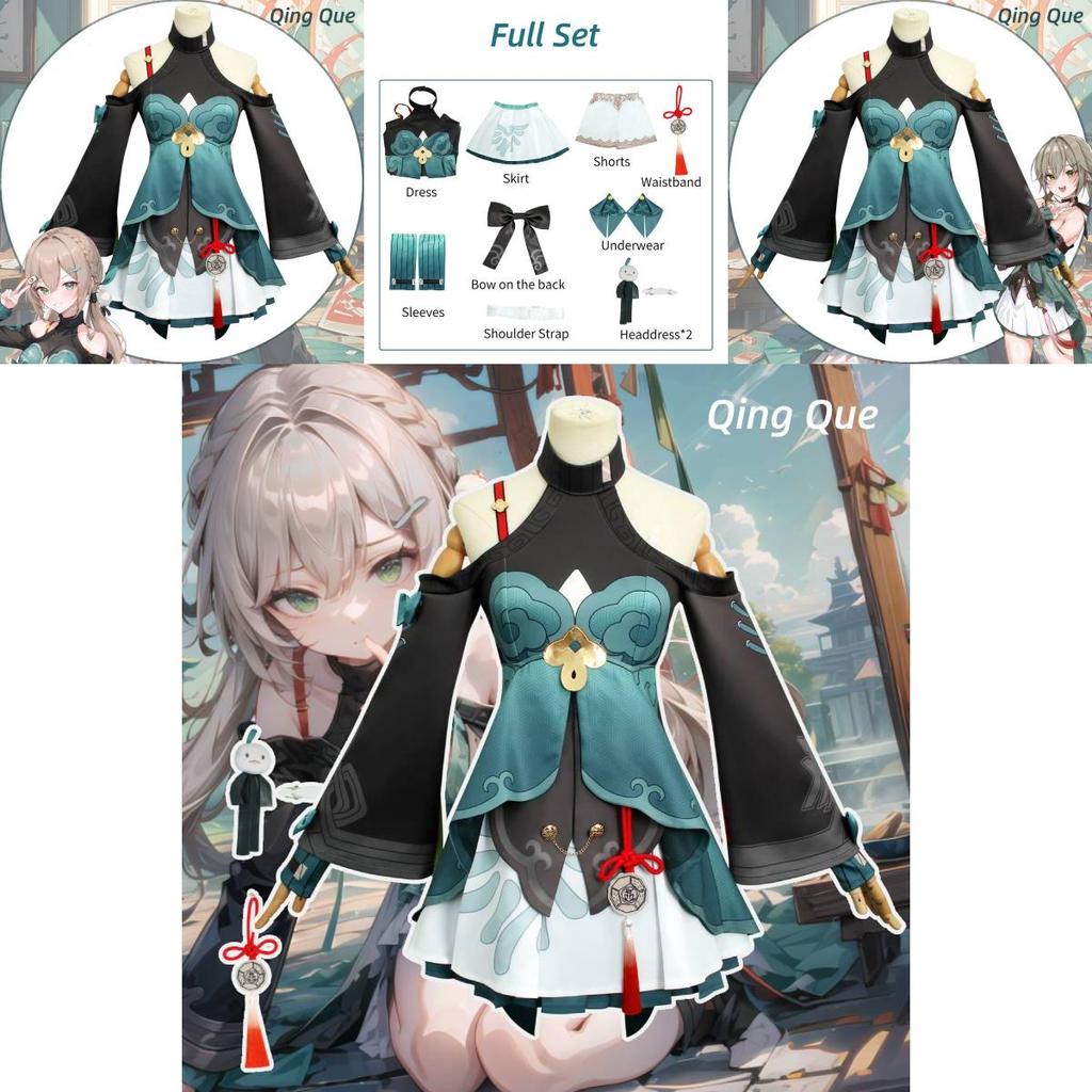 Honkai Star Rail Cosplay Costume Set For Women Authentic Qingque Outfit For Game Fans
