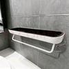 Suction Cup Wall-Mounted Bathroom Shelf Towel Rack - No-Drill Vanity or Kitchen Sink Storage