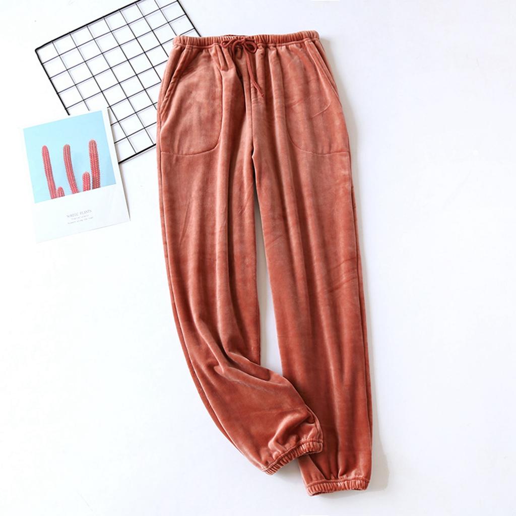 Women's Fashion Fleece Line Thickened Long Pajama Pants