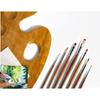 Flat + Round Paint Brushes Set/Handmade Professional Artist Painting Brush Set for Acrylic, Watercolor, & Gouache Painting with Brush Holder