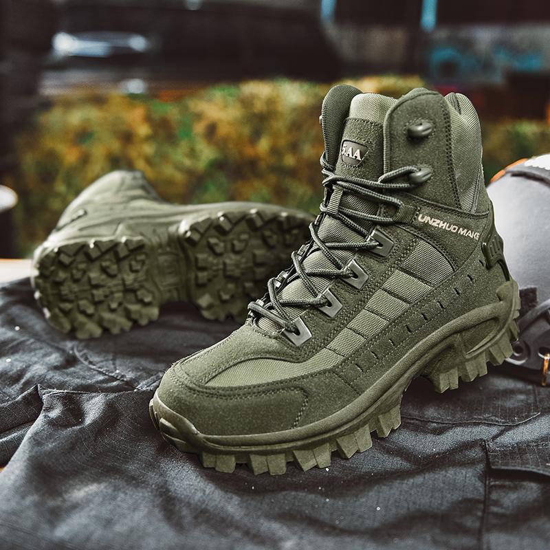 Men Ankle Boots Desert Combat Boots Outdoor Tactical Waterproof Men Hiking Boots Work Safety Shoes Masculino Bota Walking New