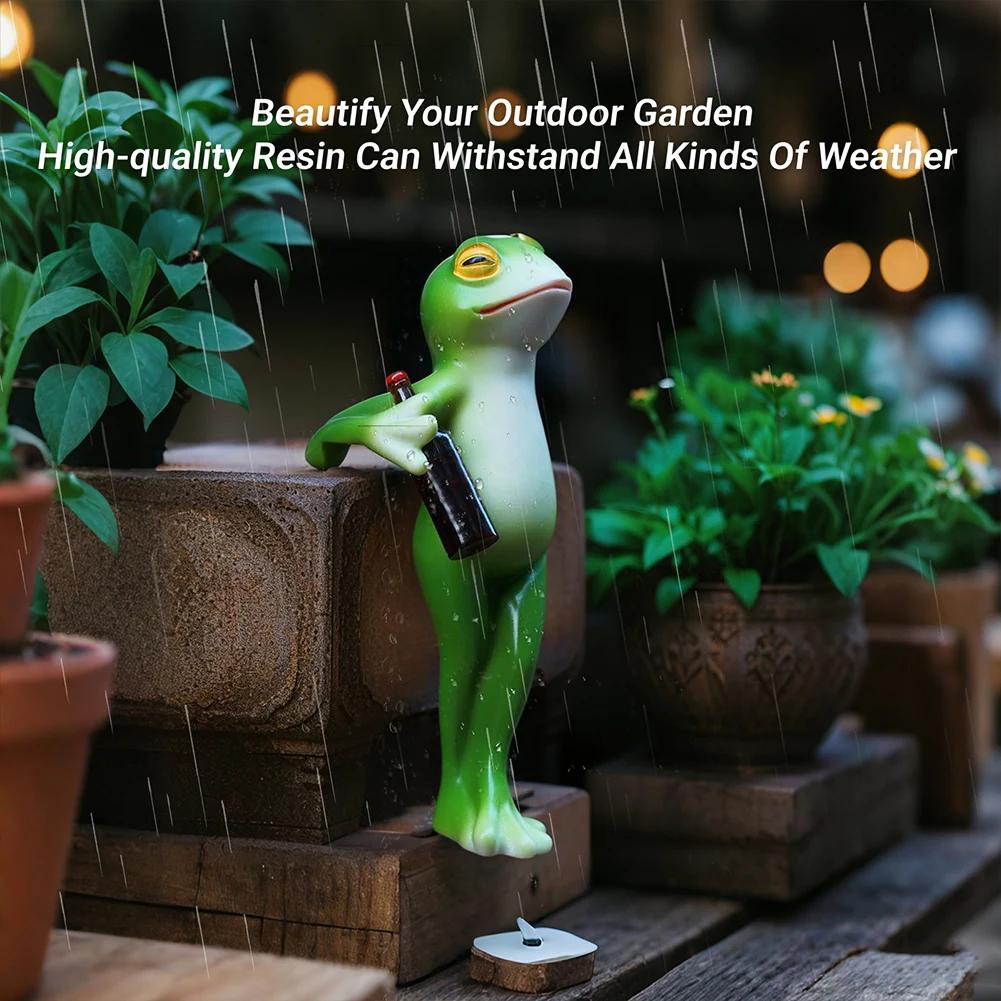 1/3 STÜCKE Lustige Trinkende Frosch Statue Harz Hängende Frosch Figur Pflanzgefäß Umarmung Mini Frosch Skulpturen für Blumentopf Rasenornament