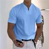 Men's 2023 Summer V-Neck Fitness T-Shirt - Elastic Cotton Short Sleeve