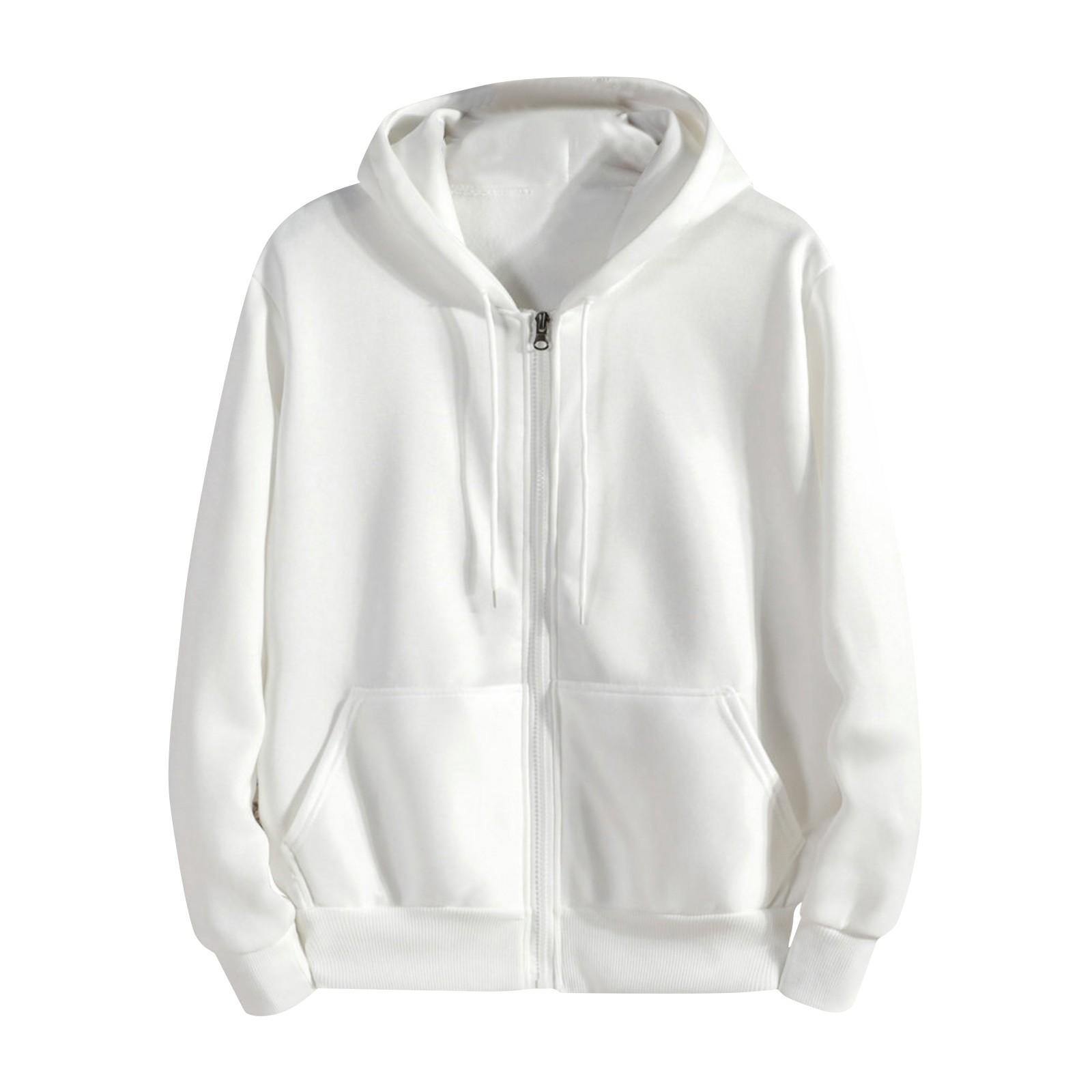 

Осенне-зимний кардиган, свитер с капюшоном на молнии, мужская куртка с длинными рукавами, повседневный спортивный свободный топ S белый