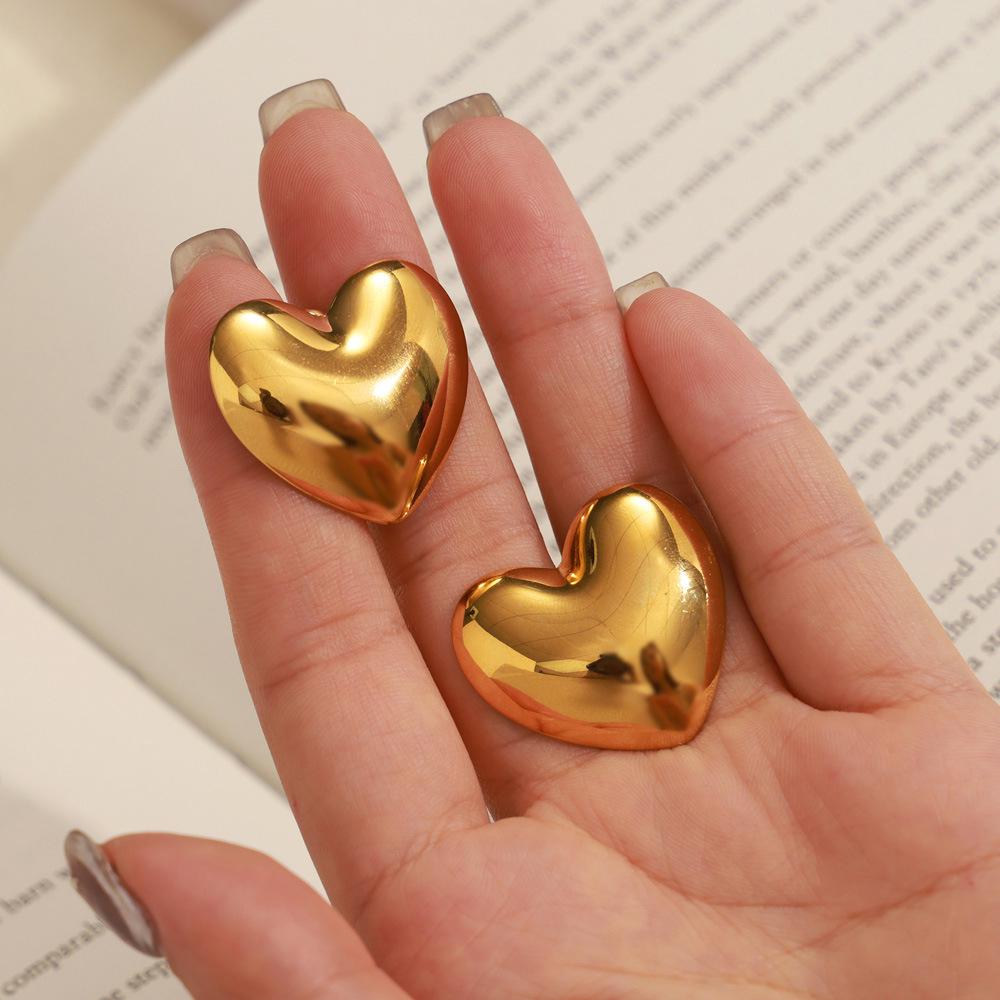 Qiong Yao Stainless Steel 18K Gold Electroplated Irregular Geometric 3D Stud Earrings