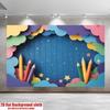 2D Flat Design, 1 Piece, with a Starry Background and Colored Pencil Decoration, for Home Decoration and Room Decoration.