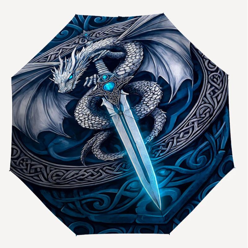 1PC Dragon Sword Umbrella-8-Rib Reinforced, Automatic Open, Lightweight & Durable, Fashion Accessory for Outdoor, H0374