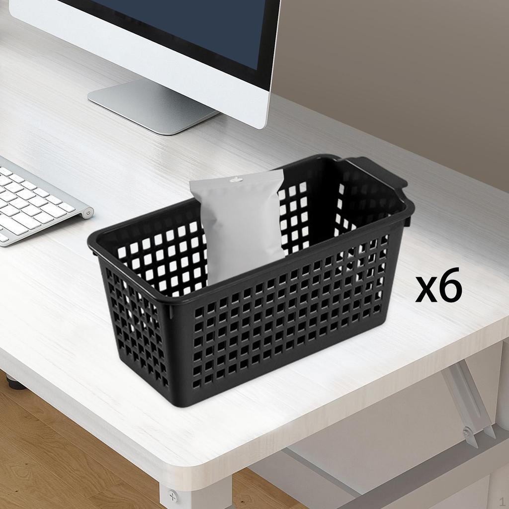 6 Pieces Desktop Storage Basket Bins Functional Trays Bathroom Racks Makeup Organizer