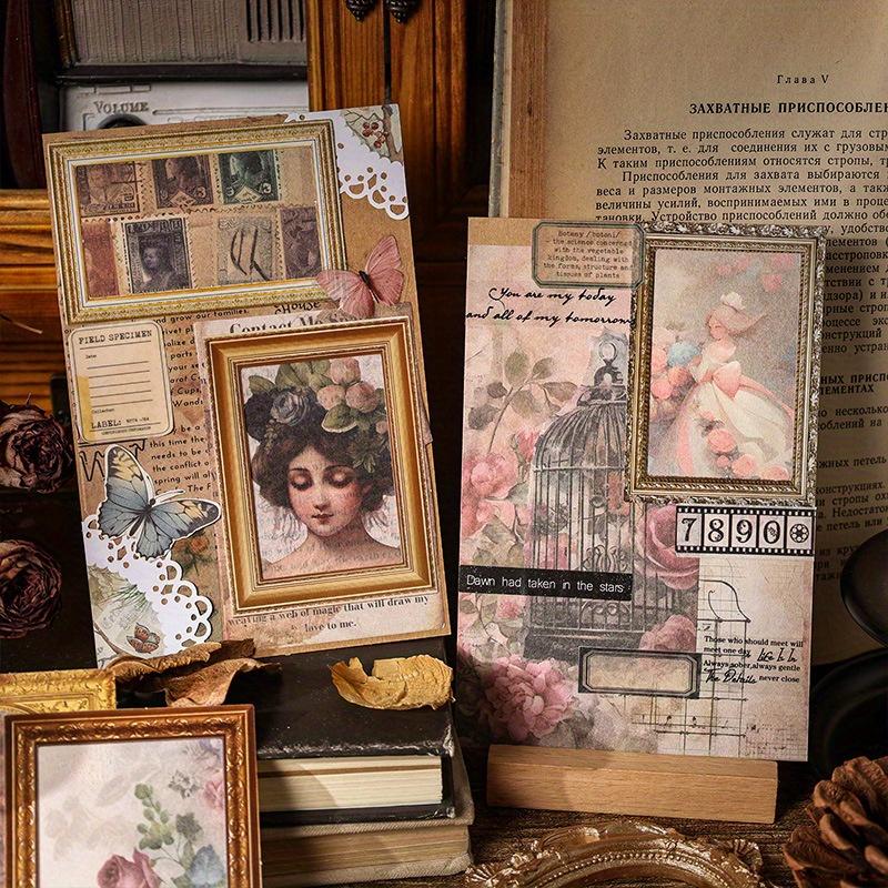 1PC hand-written material cardboard, traces of the years series, retro cut film material stickers, borders, creative stickers, sticker pack