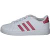 Adidas Grand Court Lifestyle Tennis Sneakers LKK25 Footwear Real White Size Cm Lace-Up Kids, White/Team Magenta/Footwear (GY4764), 19.0