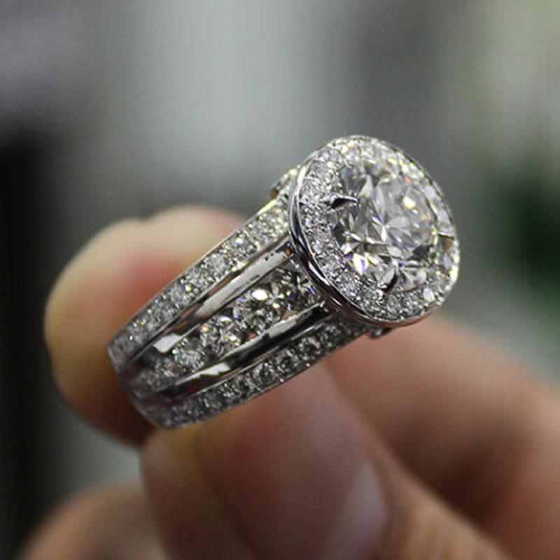 Neue Temperament Süße Runde Zirkonia Ringe Frauen Hohe Qualität Brilliant Hochzeit Engagement Zubehör Trendy Schmuck