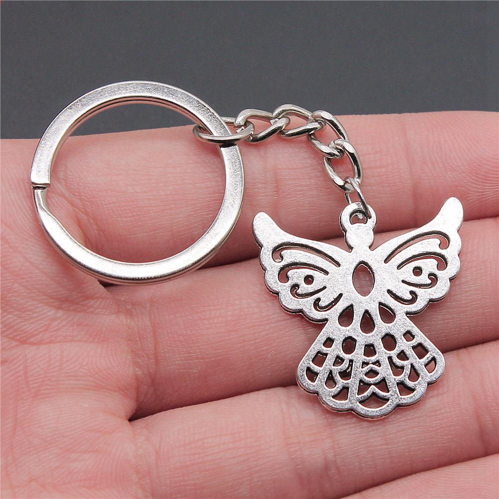 Angel Wings Feathers Heavenly Keychain for Girls Hot Sale Streetwear Bridesmaid Gift Retro Phone Charm