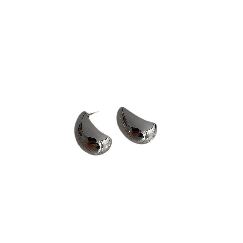 Silver Needle Fashion Geometric Doudou Earrings Hong Kong Style Versatile Cold Wind Earrings Simple Premium Temperament Earrings