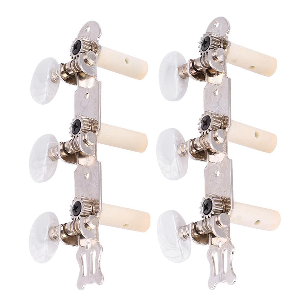 3+3 AcrylicClassical Guitar String Tuning Peg Tuners Machine Heads Silver
