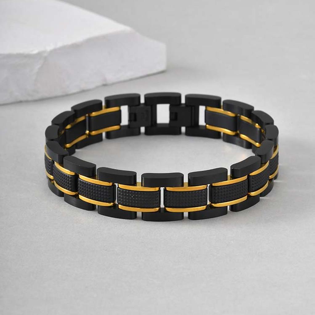 Vnox 14,5mm široký pánský nerezový náramek, Řemínek na hodinky s dvojitým zapínáním, Nastavitelný šperk, Dárek pro něj, Manžela, Otce