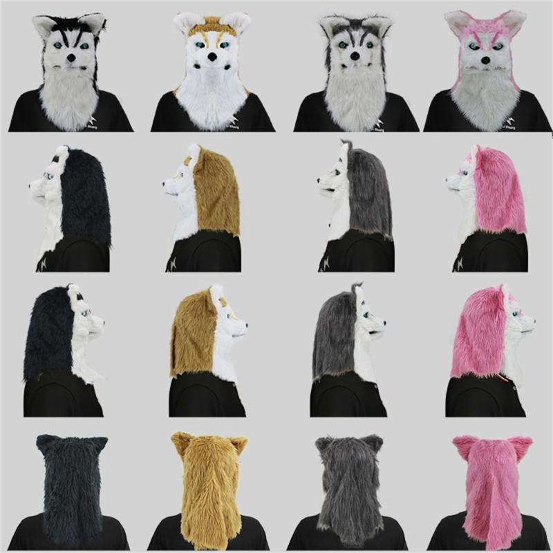 Halloween Maske Realistische Mundbewegung Hundemaske Tierkopfmaske für Partydeko