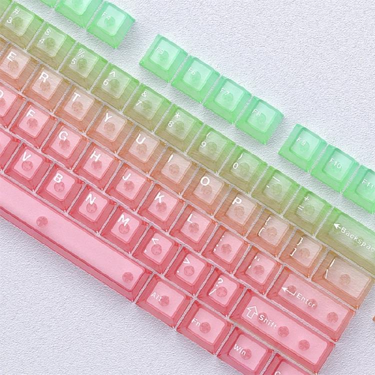 115 Key Full Set Clear PC Keycaps With Coating Dye-sublimation Keycap Enhances Durability And Light Diffusions