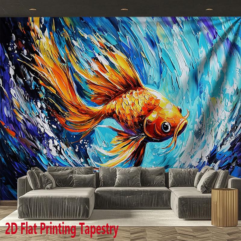 scene of goldfish underwater Digital printing polyester wall tapestry suitable for use living rooms bedrooms offices bars party