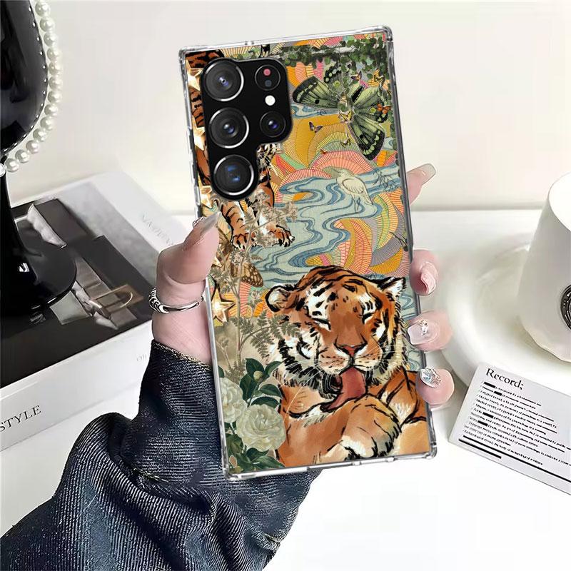 Superior Tiger Pattern Art Soft Phone Case For Samsung Galaxy S22 S23 S24 S25 Edge S26 Ultra S20 FE S21 Plus + Fundas Coque Gala