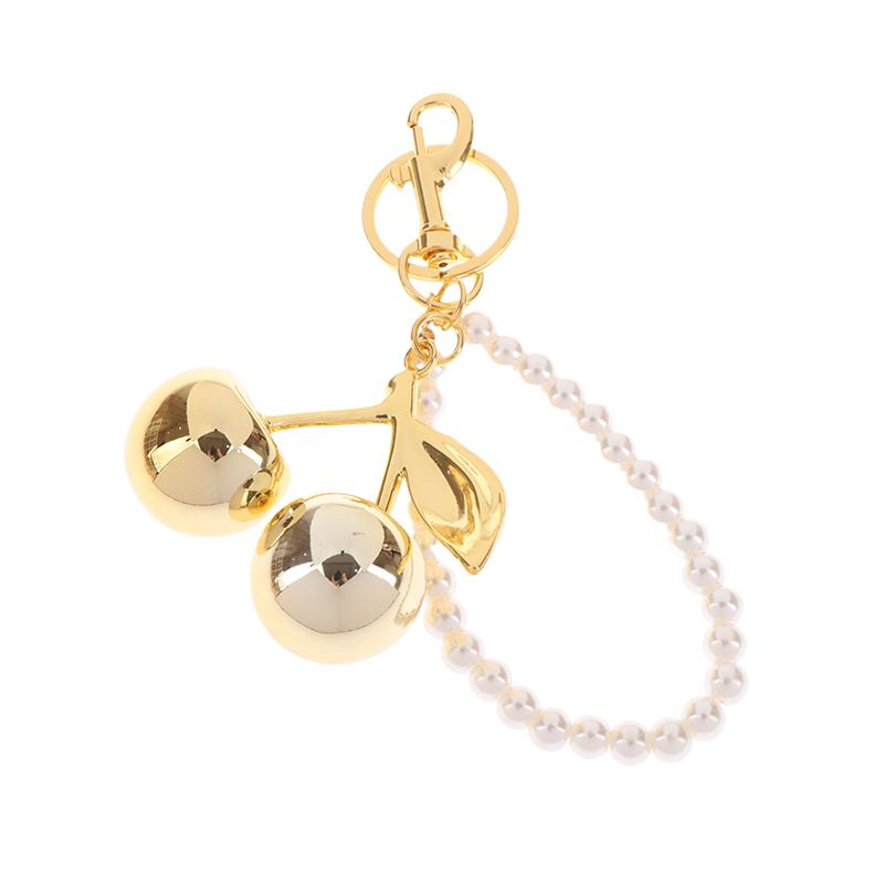 Šik klíčenka s černou/červenou třešní s třpytivým pryskyřičným přívěskem, ozdoba na dámskou kabelku, klíčenka, DIY doplňky