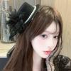Exquisite Mesh Feather Hair Clip Elegant Small Top Hat Retro 1920s Hair Accessories  Lady