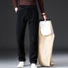 Fengxun Men's Winter Fleece-Lined Corduroy Casual Pants