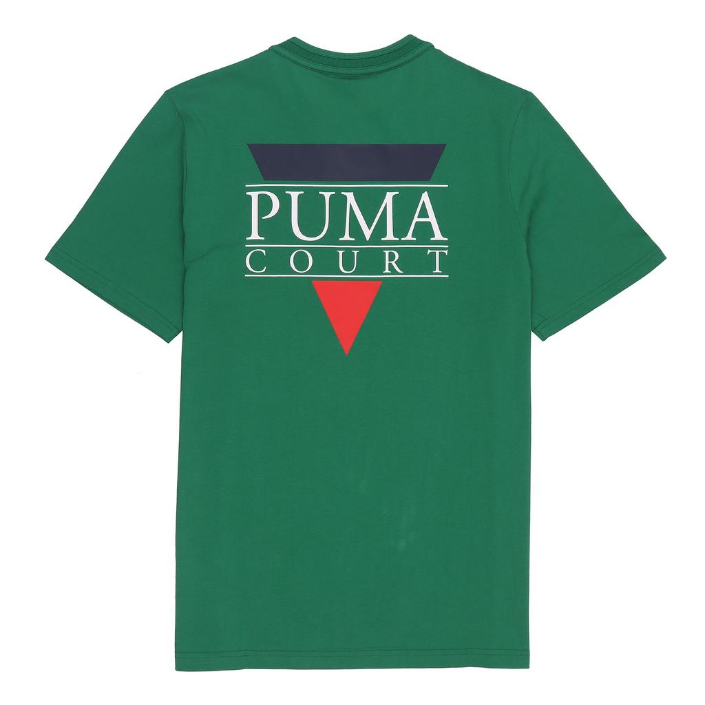 Puma Tennis Club Graphic Tee With Back Logo Print Men Tops Tender-Green 536958-96