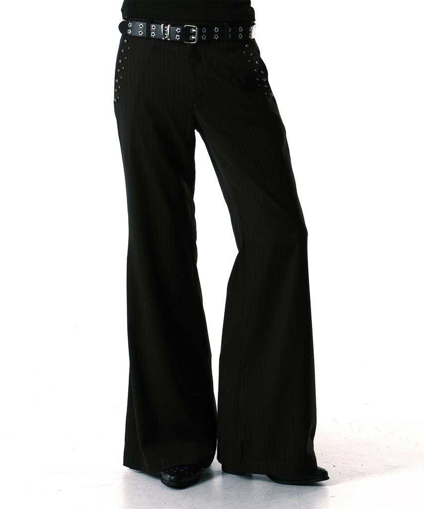 Bonbaihan Stud Stripe Bootcut Trousers Black