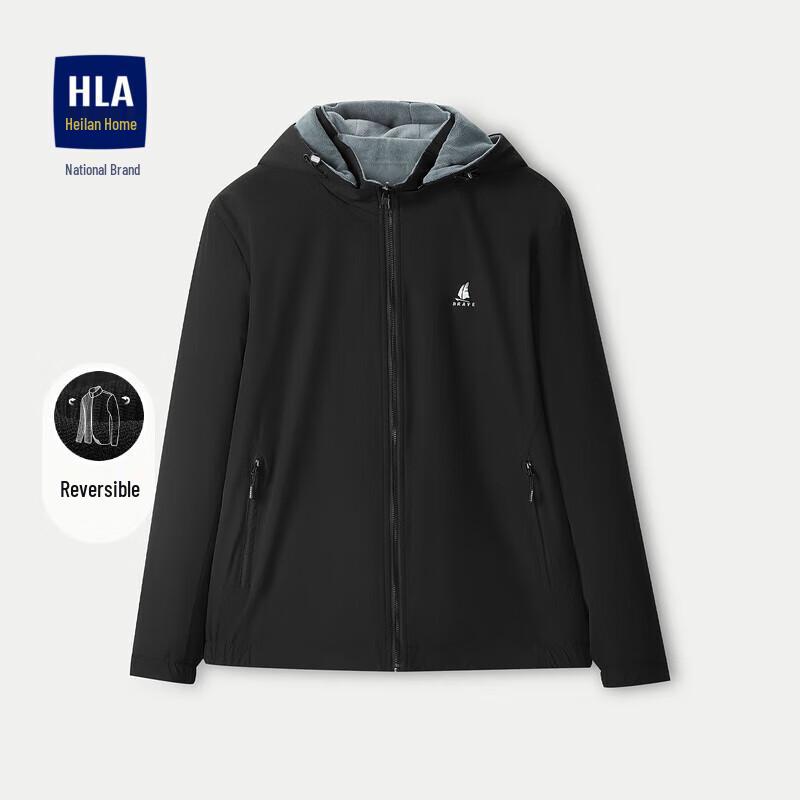 

HLA Men s Reversible Detachable Hood Winter Jacket L