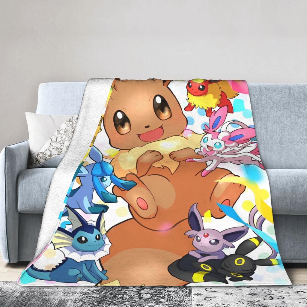 Japanischer Anime Pikachu Einfache Super Warme Decke Pokemon Plüsch Überwurfdecke Neuheit Sofa Stuhl Flanell Bettdecke Bettbezug