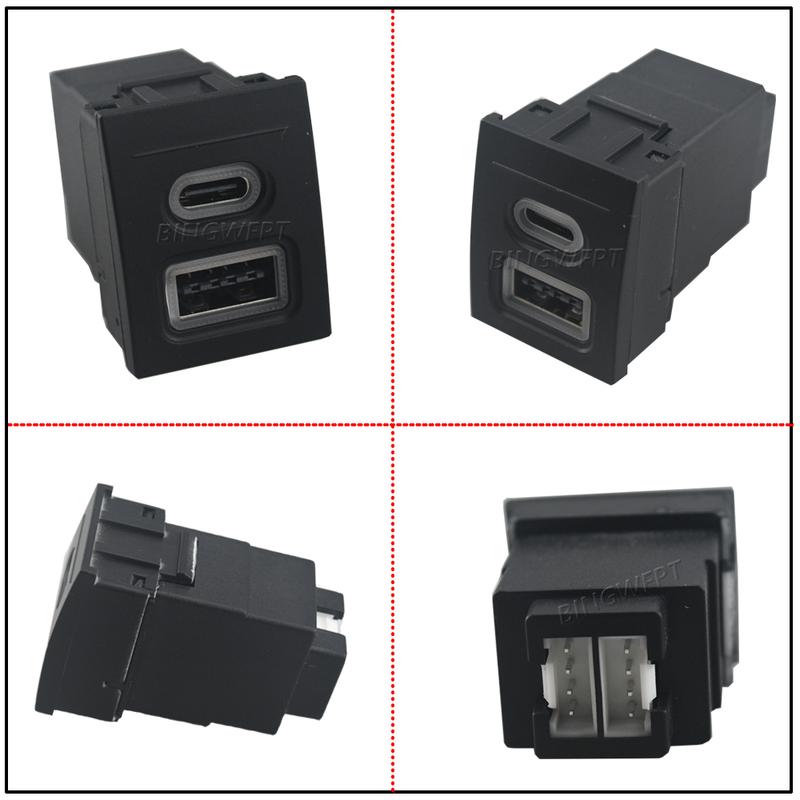 12V/24V Car Phone Charger Socket Double QC3.0 Type C PD USB Charging Port Power Adapter For VW Volkswagen Polo 9n polo 9n3 04-11