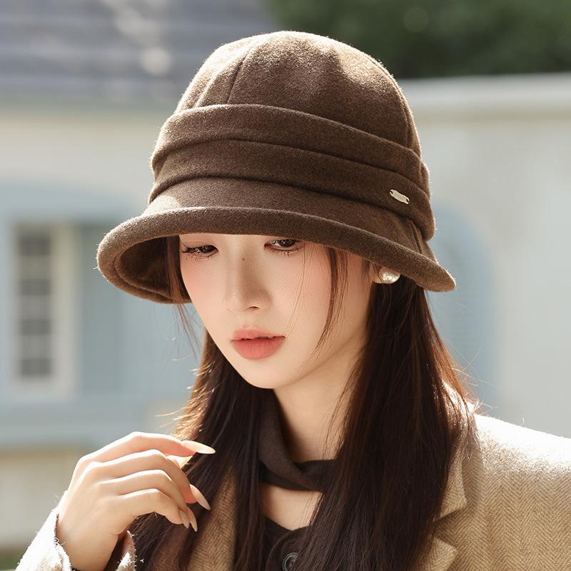 Fisherman's Hat Autumn and Winter Warm Hat for Women  Casual and Versatile Basin Hat  Big Head Circumference Small Bucket Hat