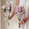 30PCS Love Heart Iridescent Single Rose Sleeves DIY Transparent Flower Wrapping Bag Floral Material Packaging Waterproof
