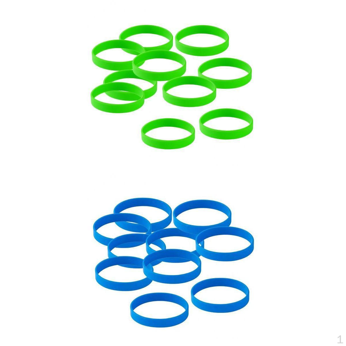 

20x Пустые браслеты Модный резиновый браслет Синий Зеленый